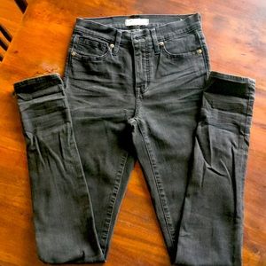 Madewell 9” Dark Gray High Rise Skinny Jeans Size 25TL